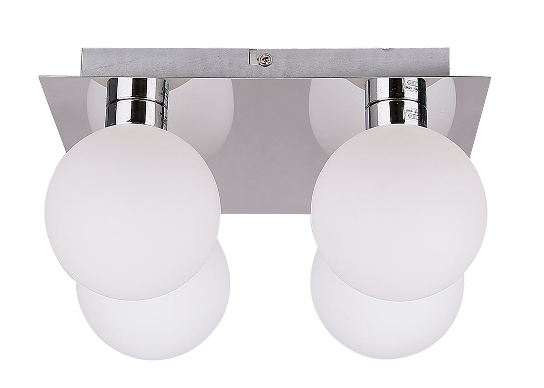 Plafonnier 4 Lampes Acier Verre · Oden