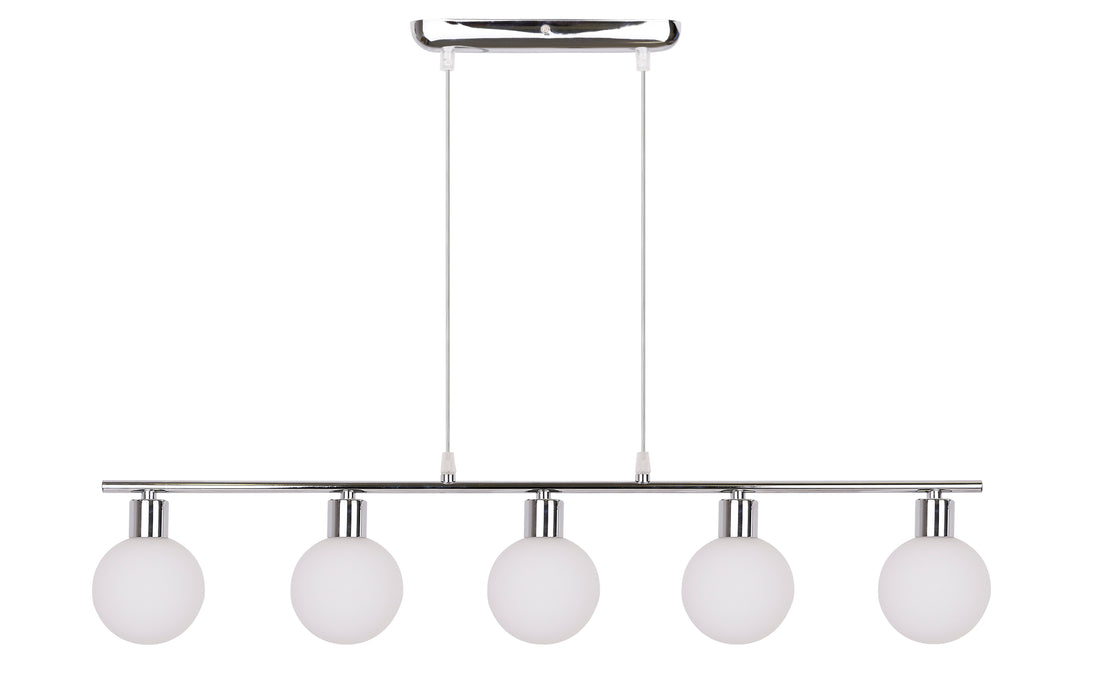 Suspension 5 Lampes Métal Verre · Oden