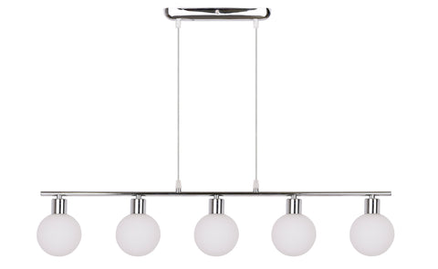 Suspension 5 Lampes Métal Verre · Oden