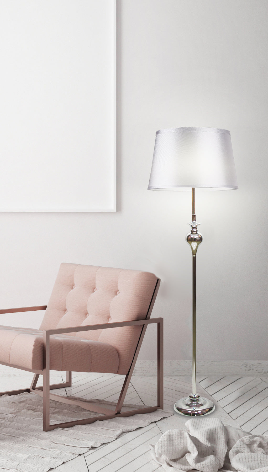 Lampadaire Acier Tissu E27 · Prima · photo 2