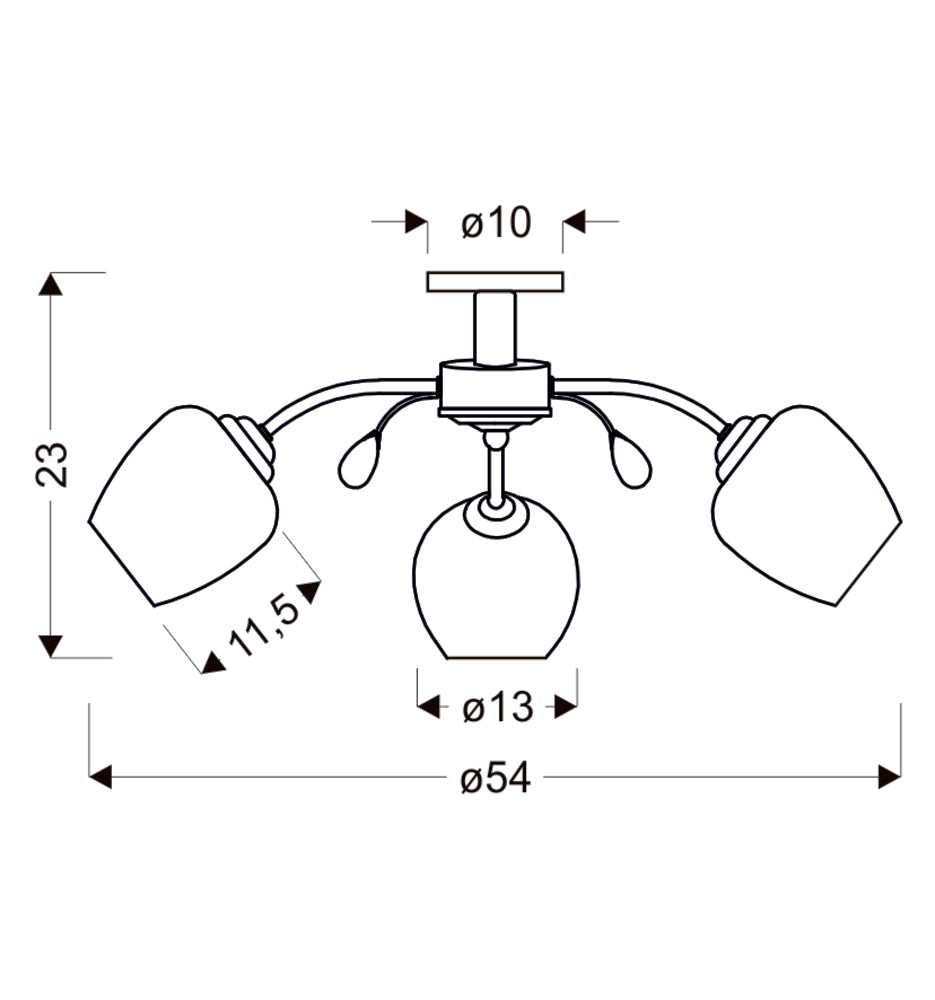 Plafonnier 3 Lampes Acier Verre Chromé Blanc · photo 3