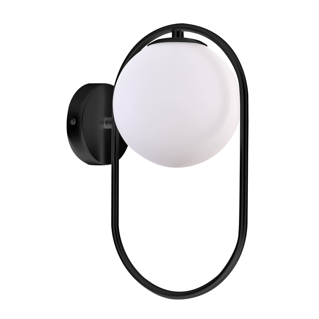 Applique Cordel noir, verre blanc