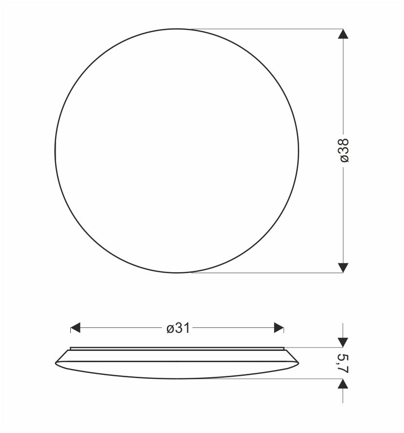 Plafonnier LED Acier Composite Blanc · photo 3
