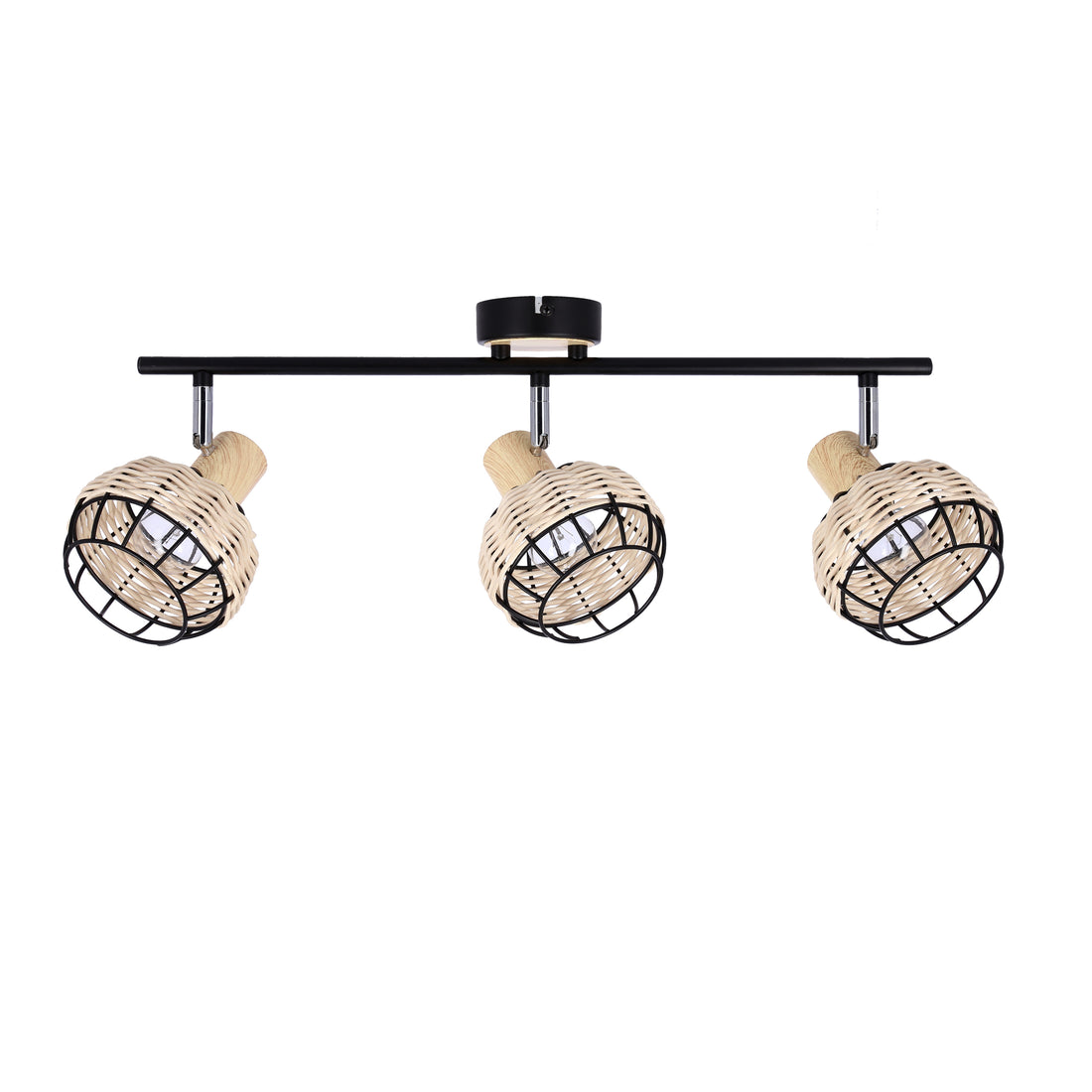 Plafonnier 3 Lampes Noir E14
