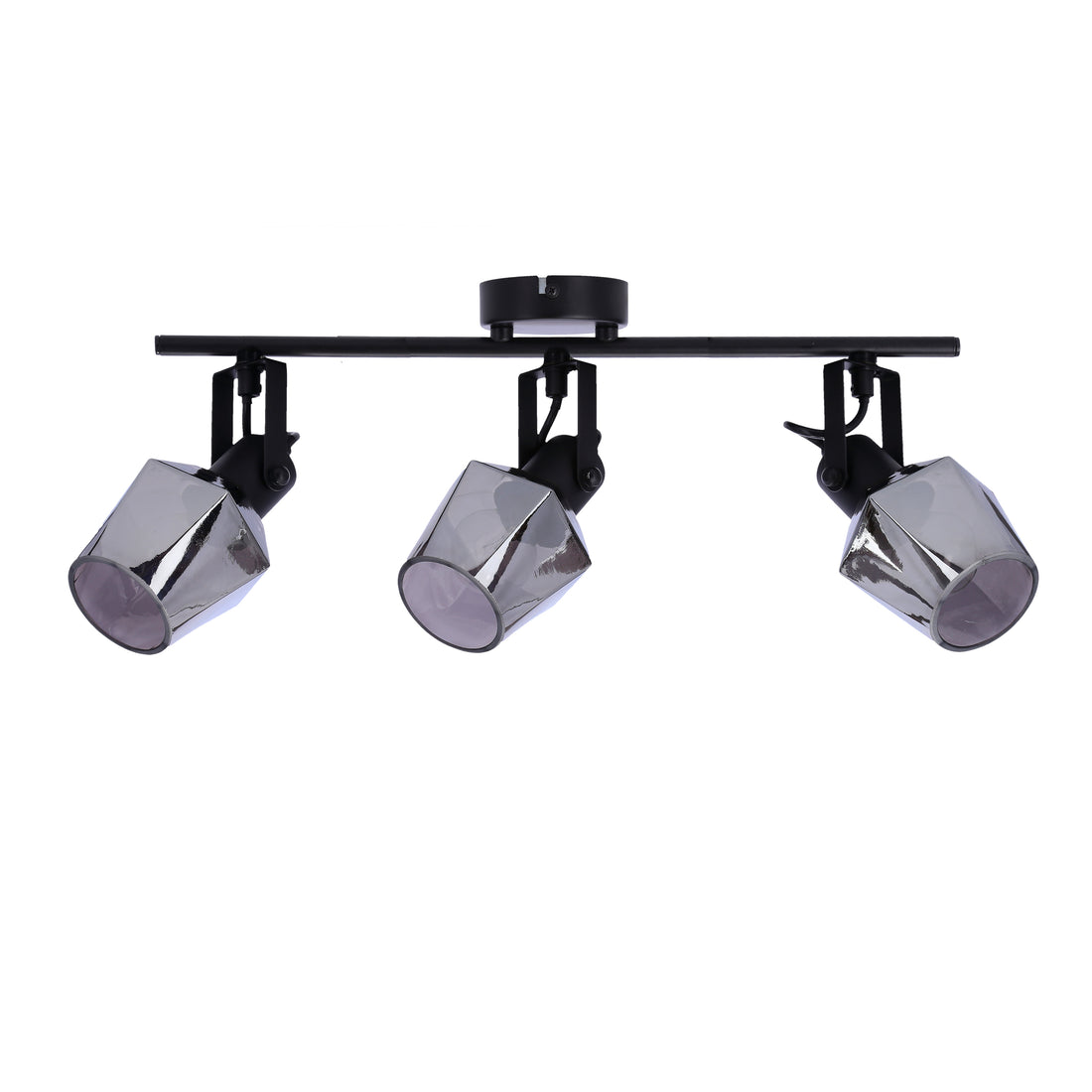 Plafonnier Acier Verre Noir