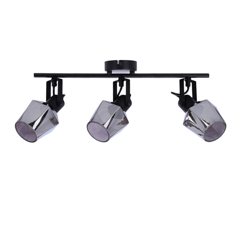 Plafonnier Acier Verre Noir