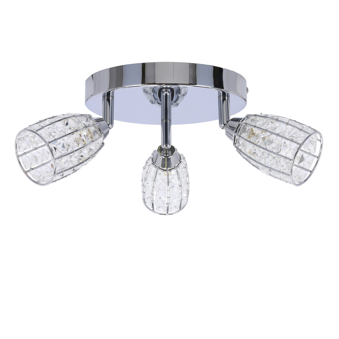Plafonnier 3 Lampes Chromé Transparent · photo 2