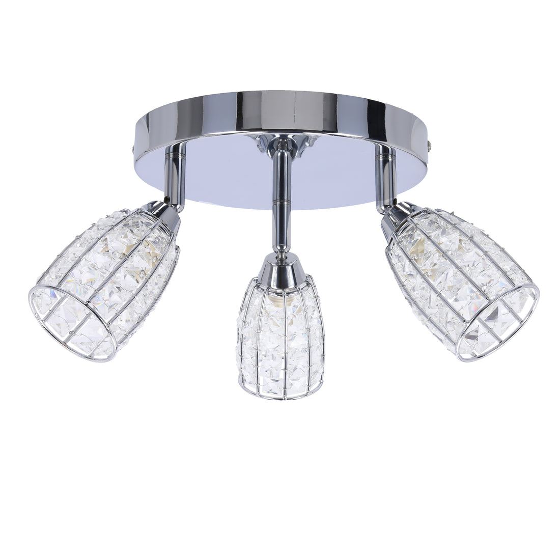 Plafonnier 3 Lampes Chromé Transparent · photo 3