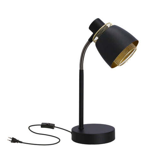 Lampe à poser Acier Noir Doré