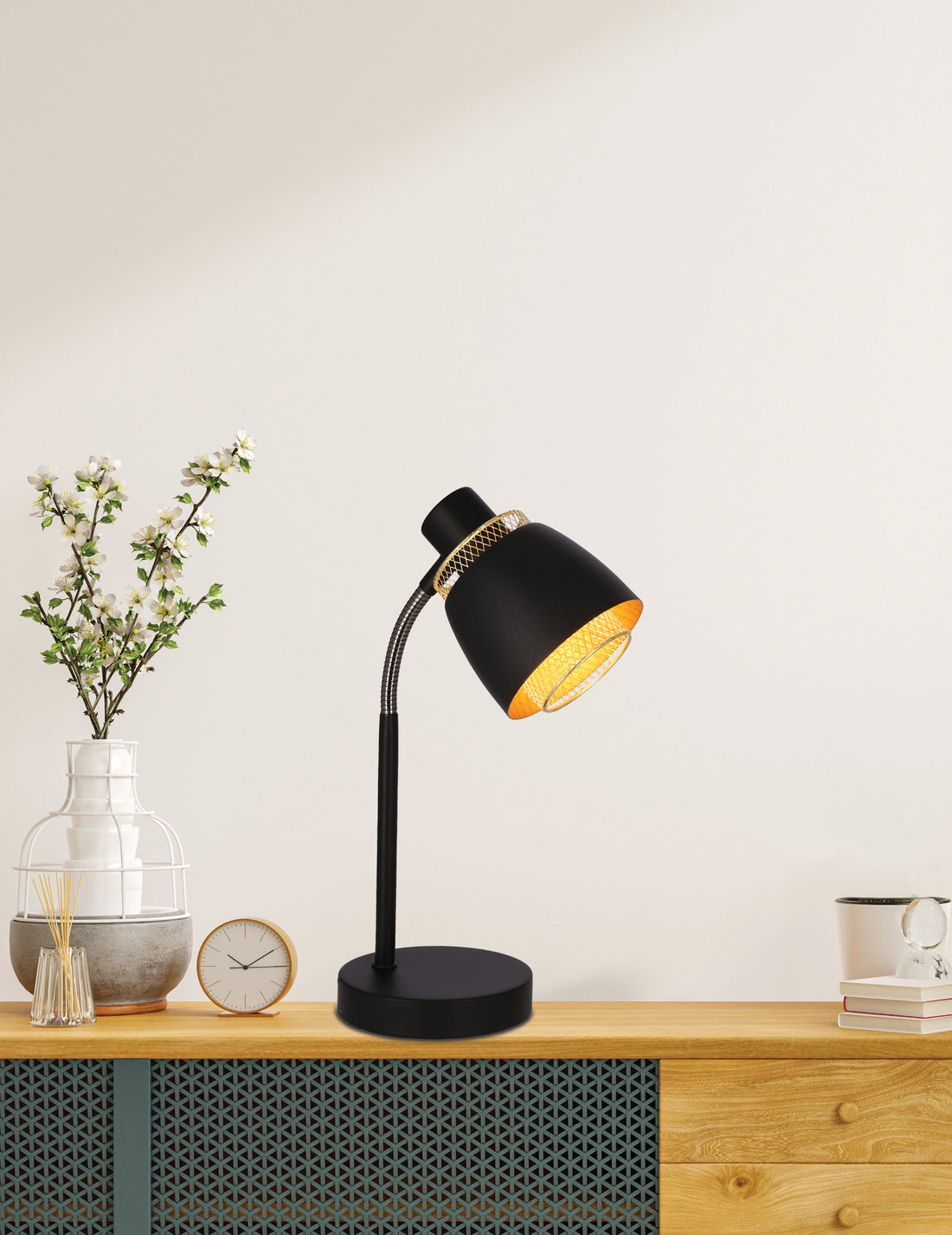 Lampe à poser Acier Noir Doré · photo 2
