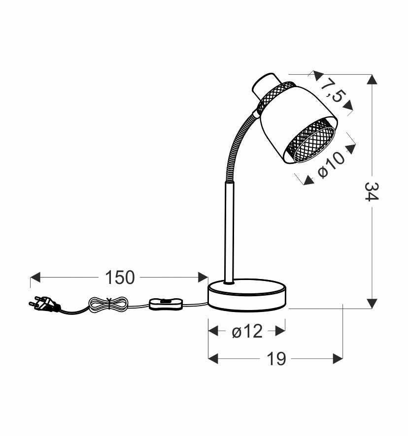 Lampe à poser Acier Noir Doré · photo 3