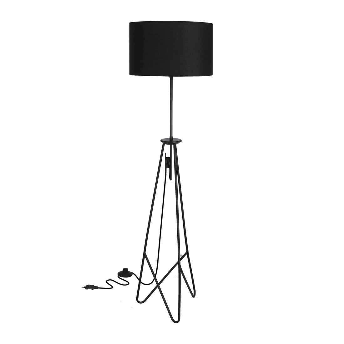 Lampadaire Métal Tissu E27