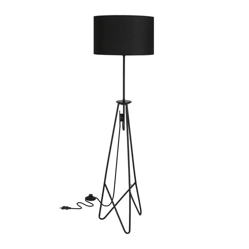Lampadaire Métal Tissu E27