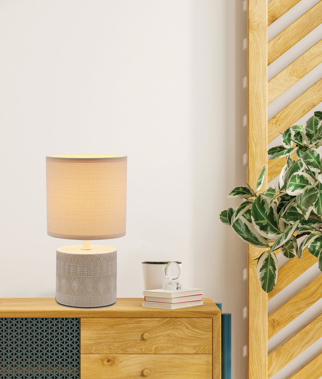 Lampe à poser Tissu Céramique · Dina · photo 2