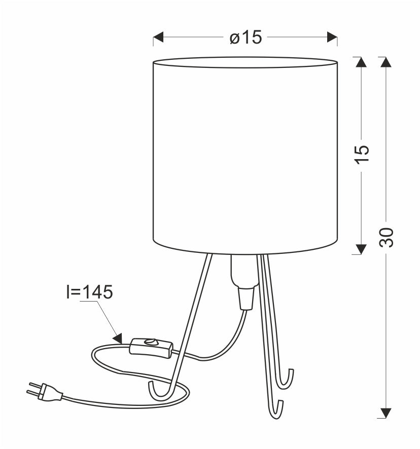 Lampe à poser Acier Tissu E14 · photo 3