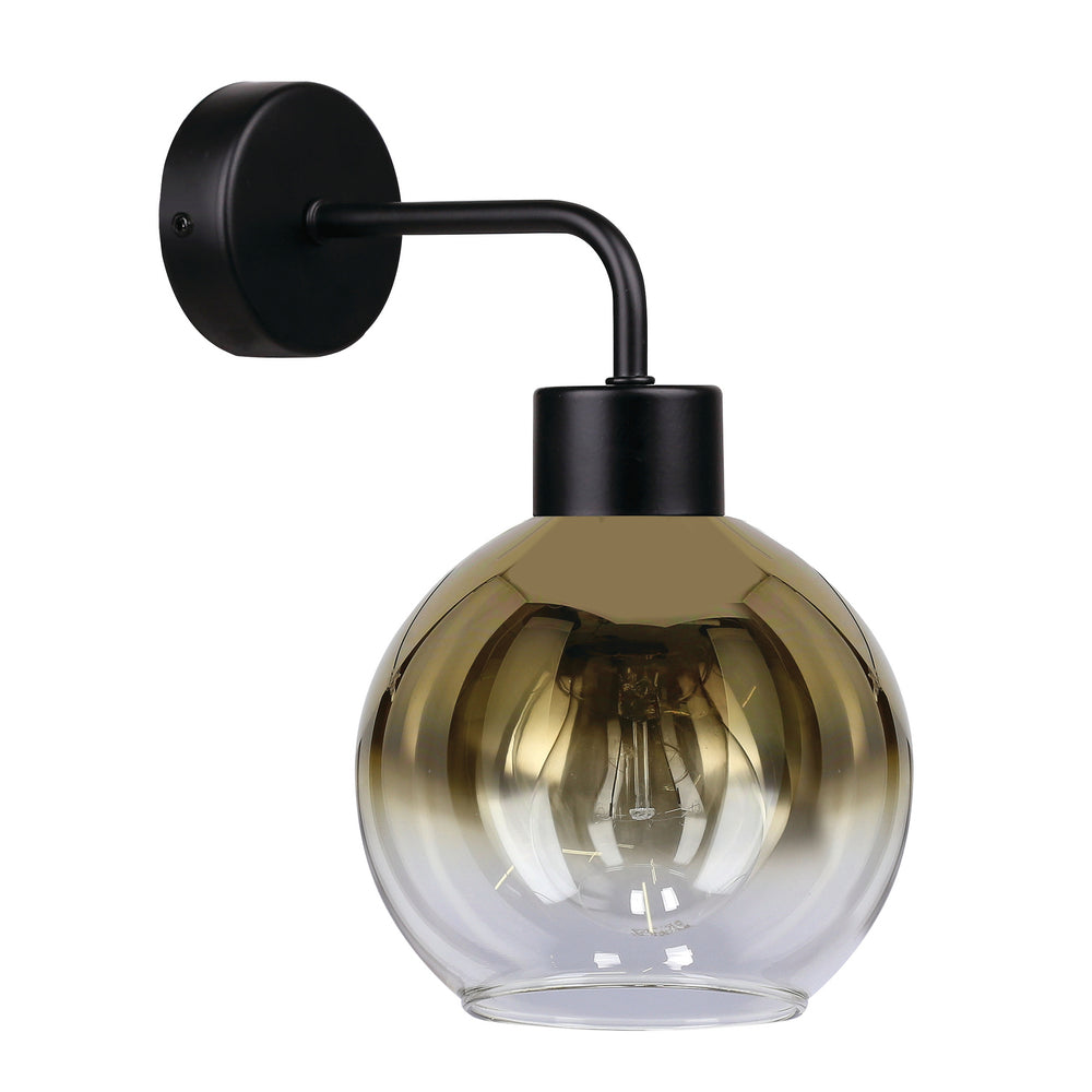 Applique murale Acier Verre Noir Doré · Lady