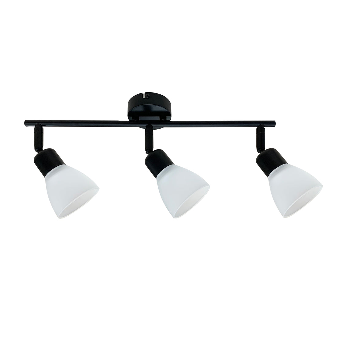 Plafonnier 3 Lampes Acier Verre Noir
