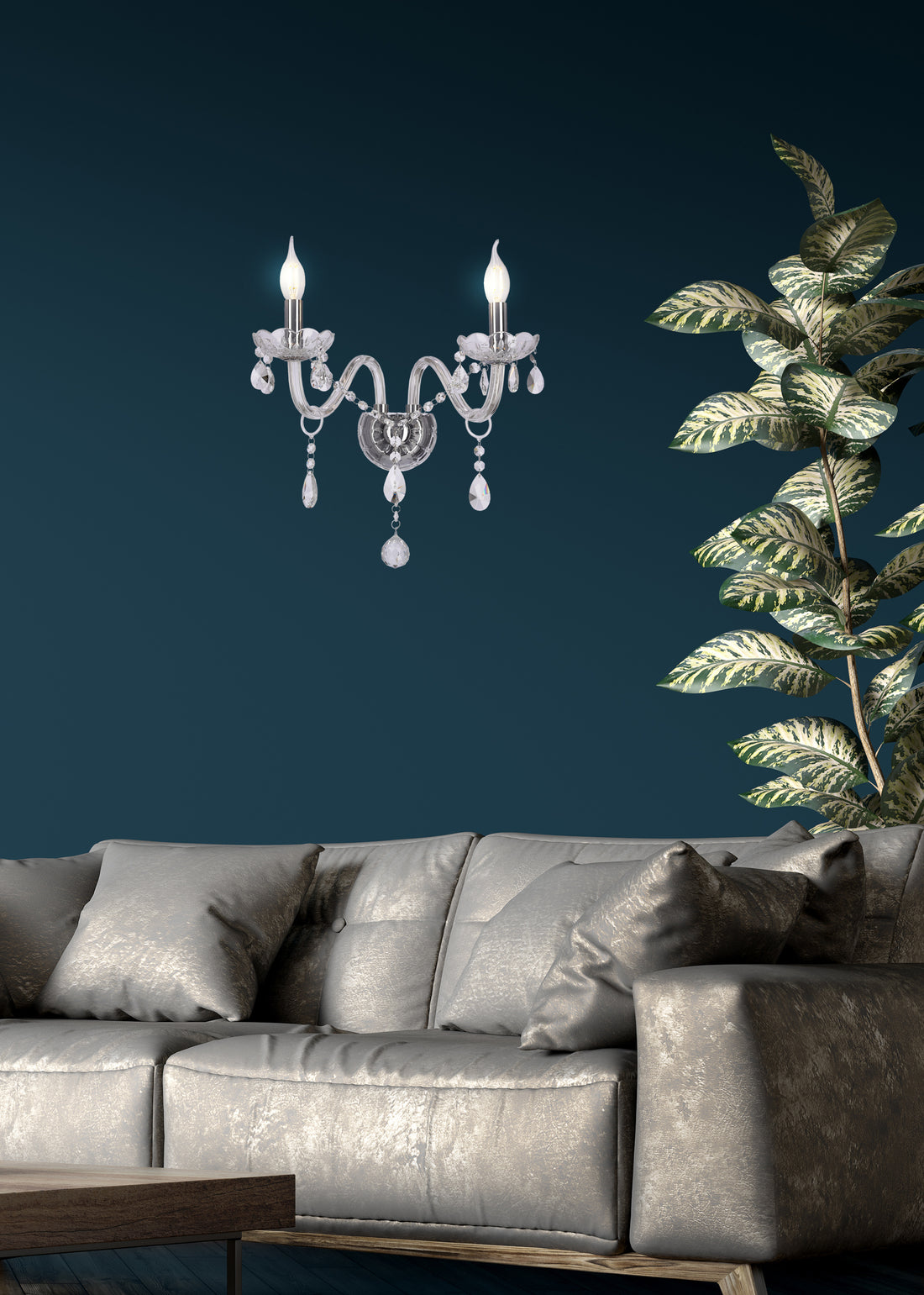 Applique murale 2 Lampes Transparent E14 · photo 2