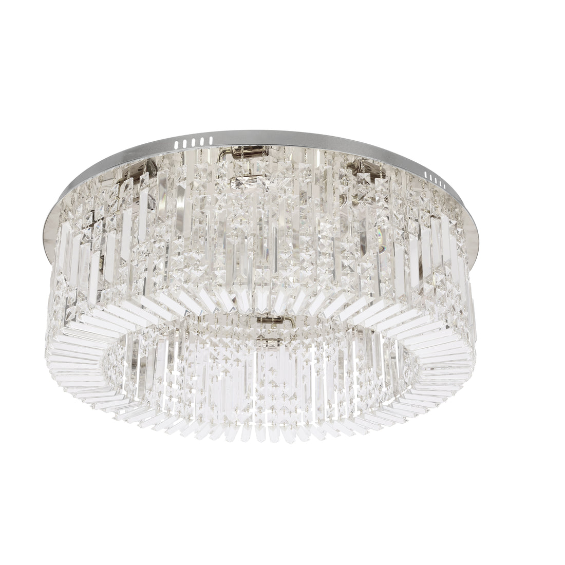 Plafonnier 10 Lampes Acier Verre Cristal Chromé · Maranga