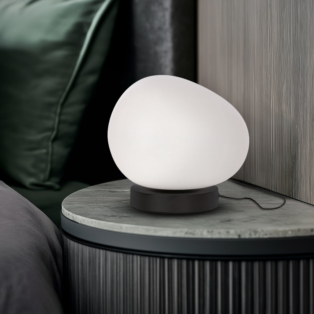 Lampe à poser Acier Composite Blanc et Noir · Stones · photo 2