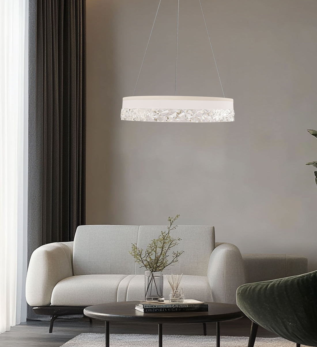 Suspension LED Acier Composite Blanc · Frozi · photo 3