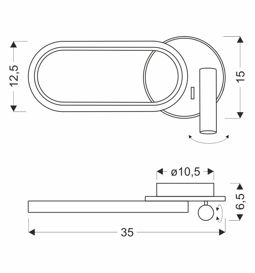 Applique murale 3 Lampes LED Acier Composite Doré · photo 4