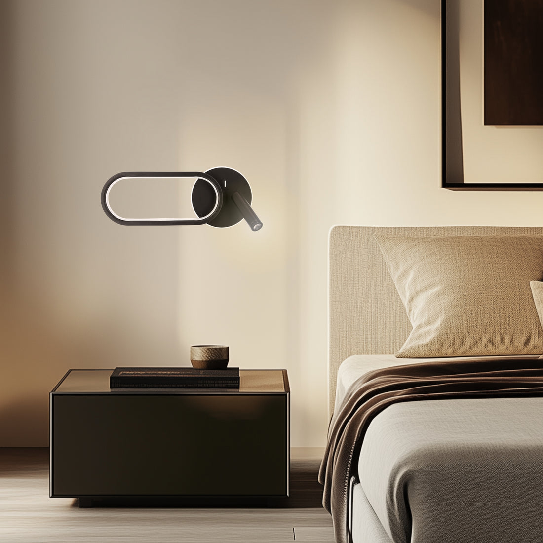 Applique murale 3 Lampes LED Acier Composite Noir · photo 3
