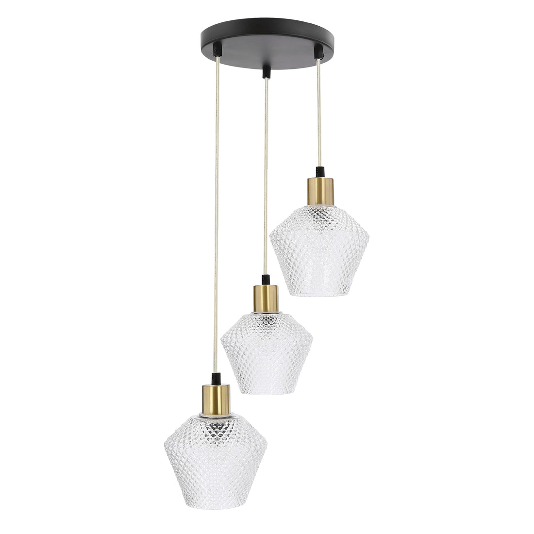 Suspension Greniko ronde, platine ronde et trois verres