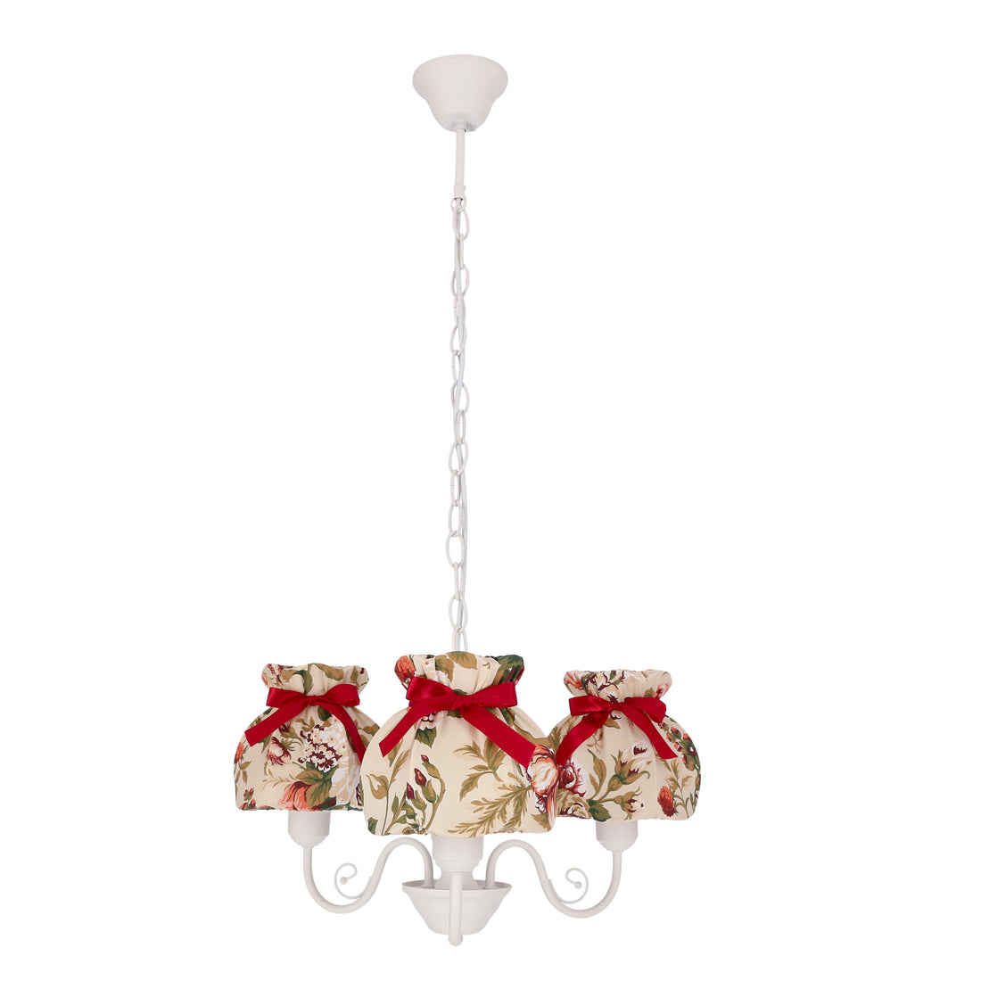 Suspension 3 Lampes Blanc et Rouge · Rozano