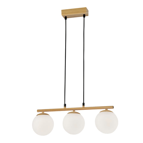 Suspension 3 Lampes Blanche en Métal & Verre - Carrine
