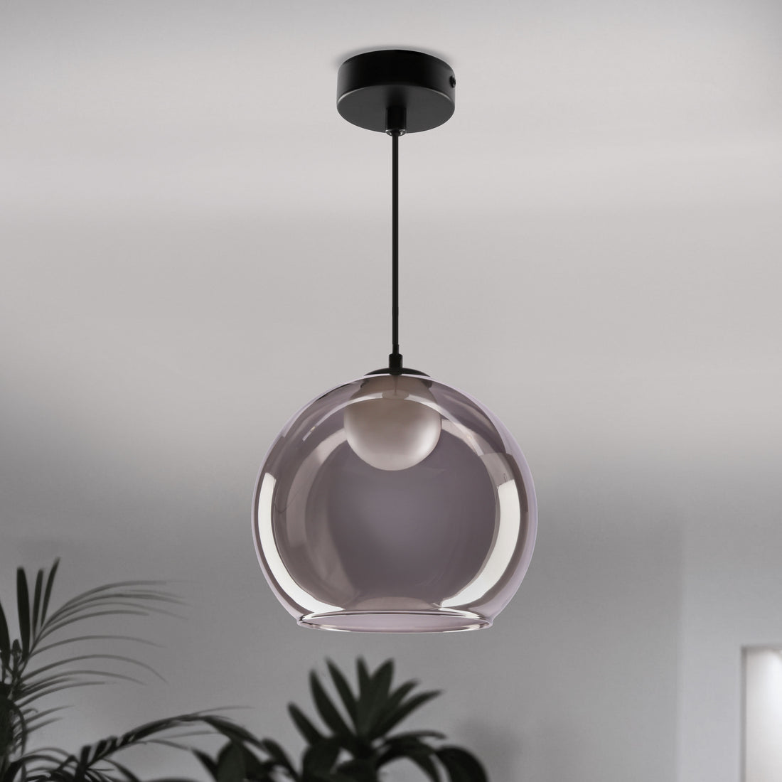 Suspension Métal Verre Fumé · photo 4