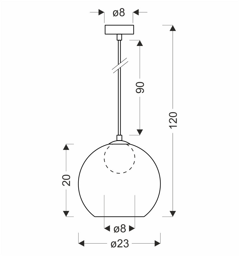 Suspension Métal Verre Fumé · photo 5