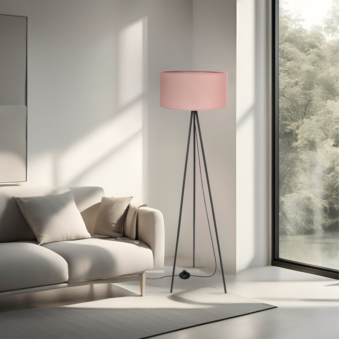 Lampadaire Acier Tissu Noir · Shanti · photo 2