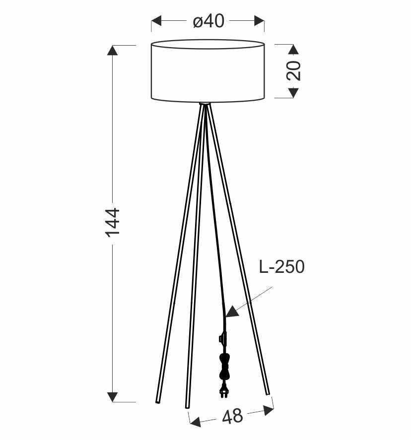 Lampadaire Acier Tissu Gris · Shanti · photo 3