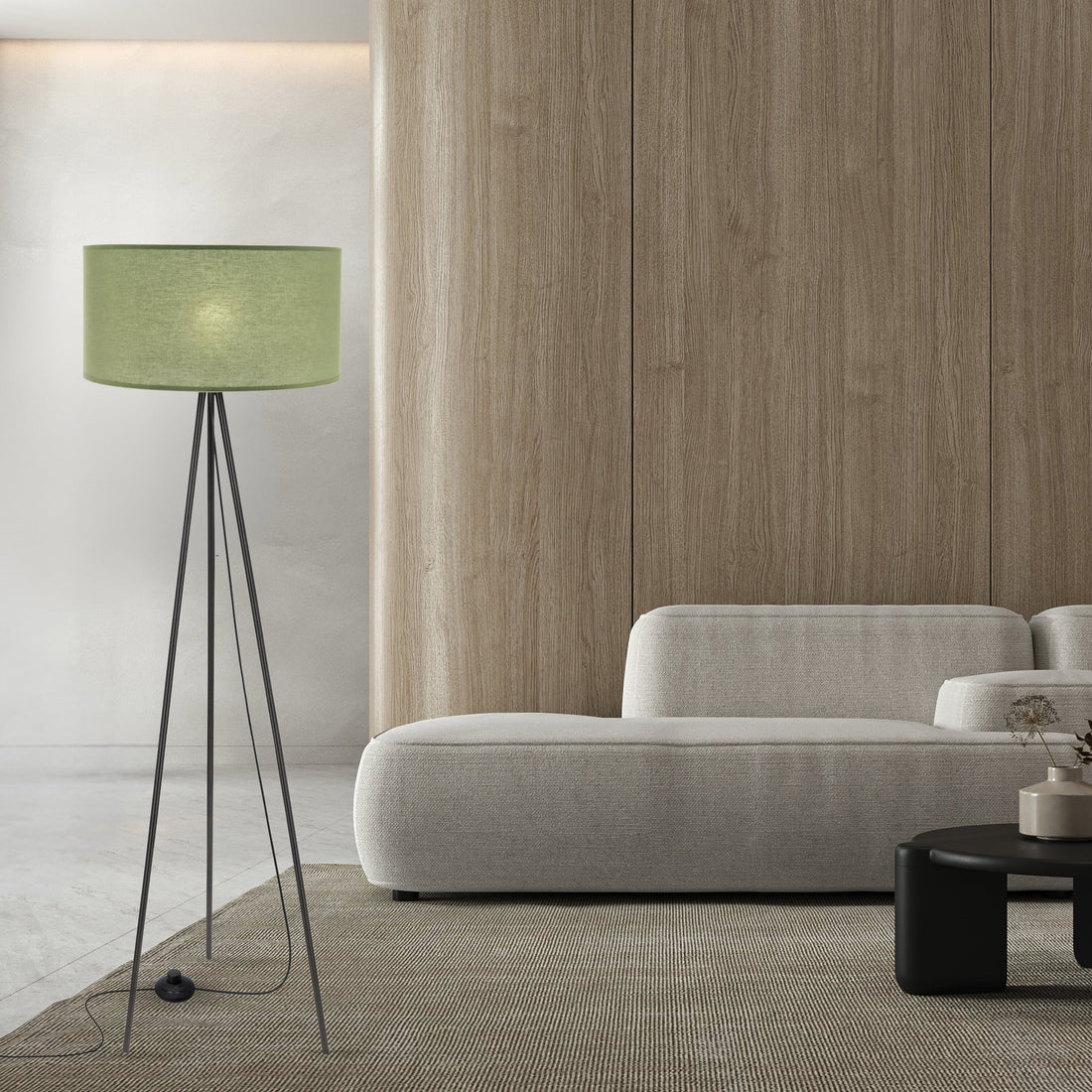 Lampadaire Acier Tissu Noir · Shanti · photo 2