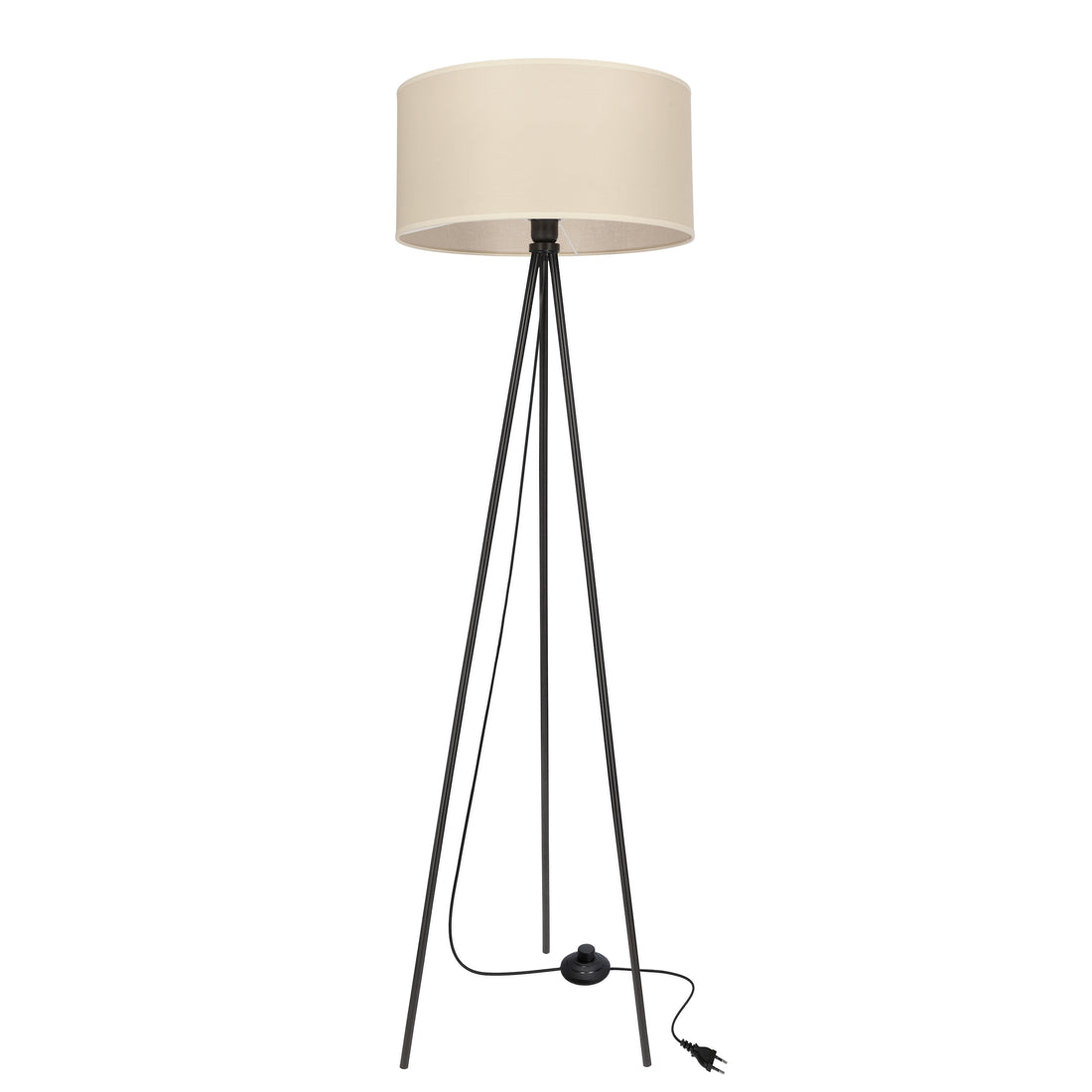 Lampadaire Acier Tissu Noir · Shanti