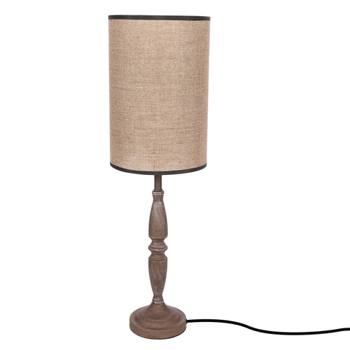 Lampe à poser Acier Tissu Gris