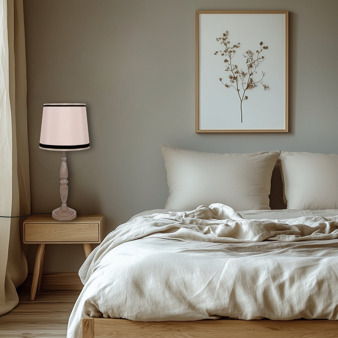 Lampe à poser Acier Tissu Gris · photo 2