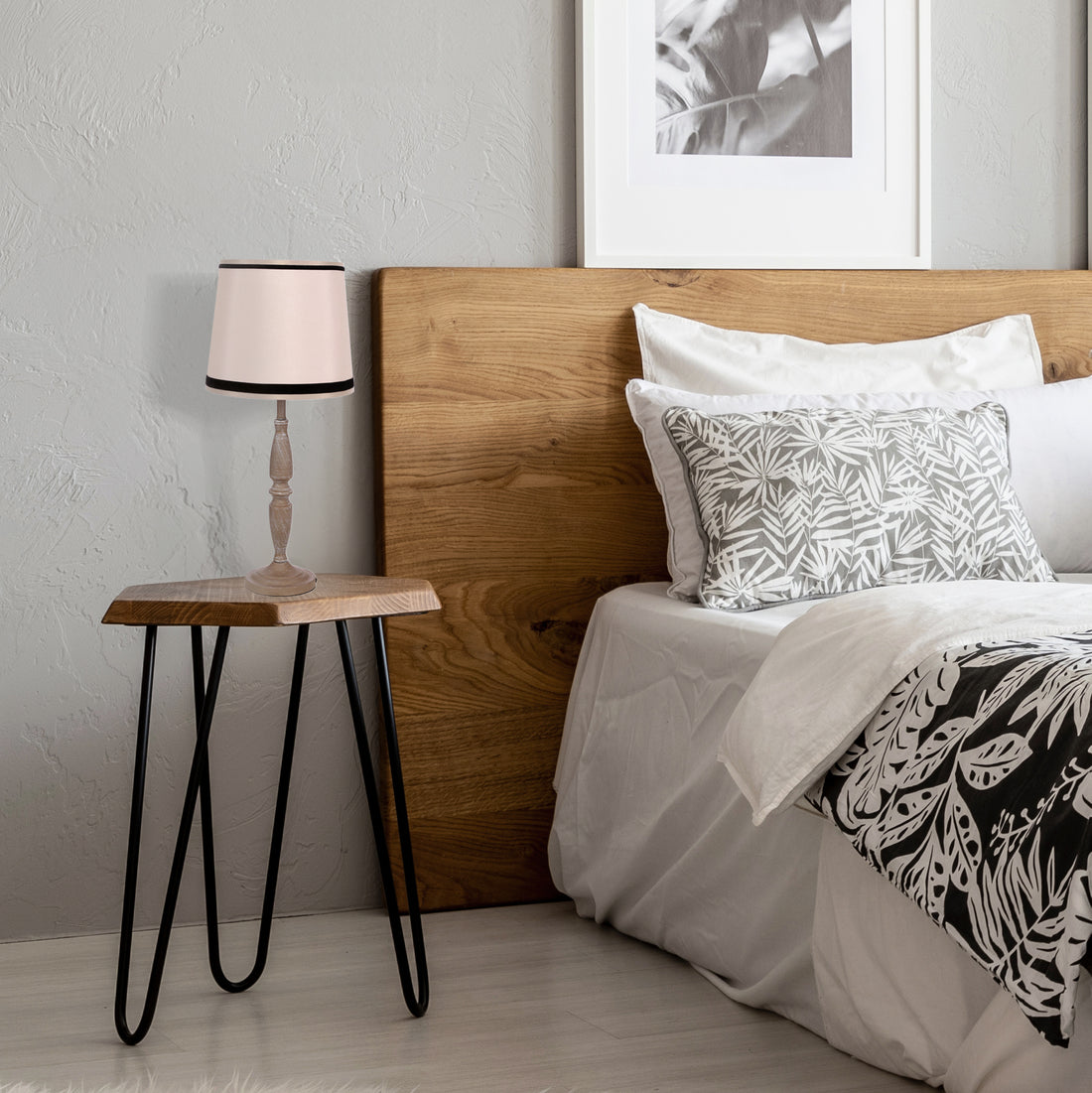 Lampe à poser Acier Tissu Gris · photo 3