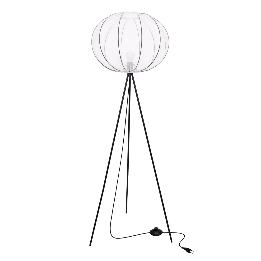 Lampadaire Acier Tissu Blanc · Mellow