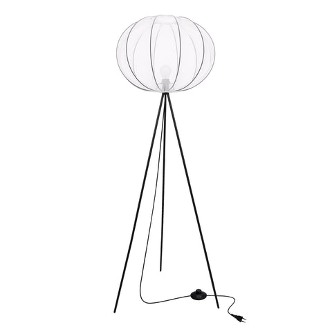 Lampadaire Acier Tissu Blanc · Mellow
