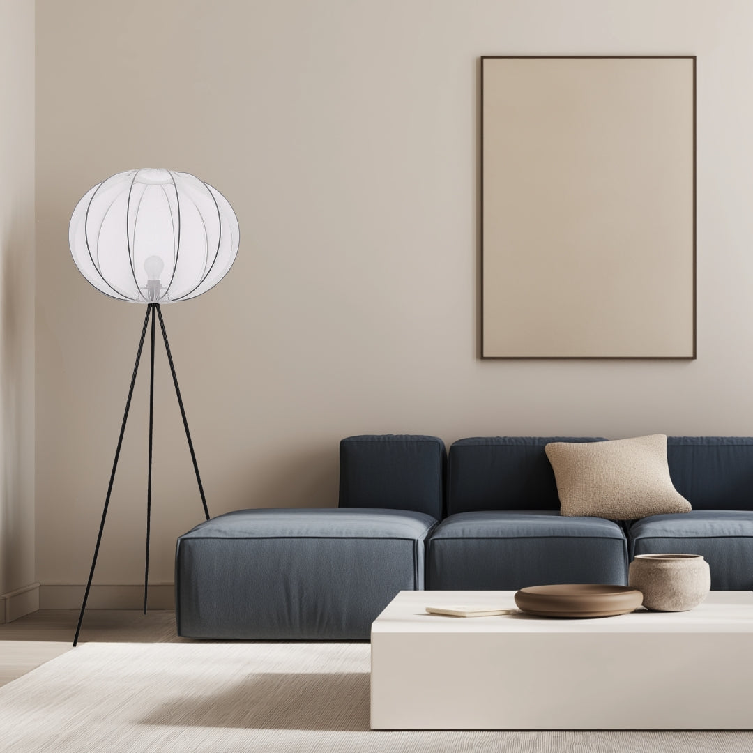 Lampadaire Acier Tissu Blanc · Mellow · photo 2