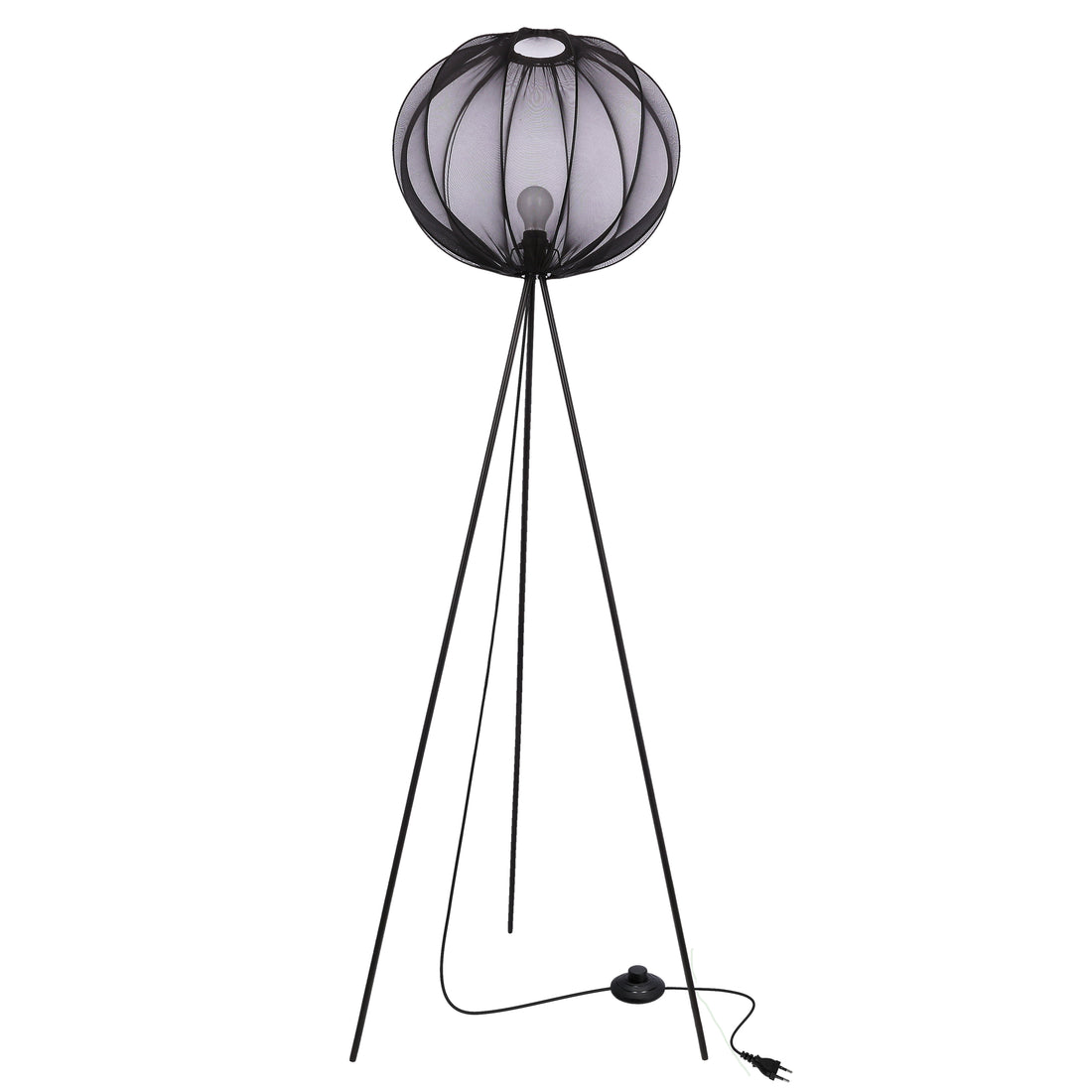 Lampadaire Acier Tissu Noir · Mellow