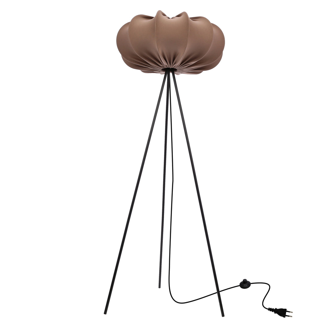 Lampadaire Acier Tissu Marron · Cafee