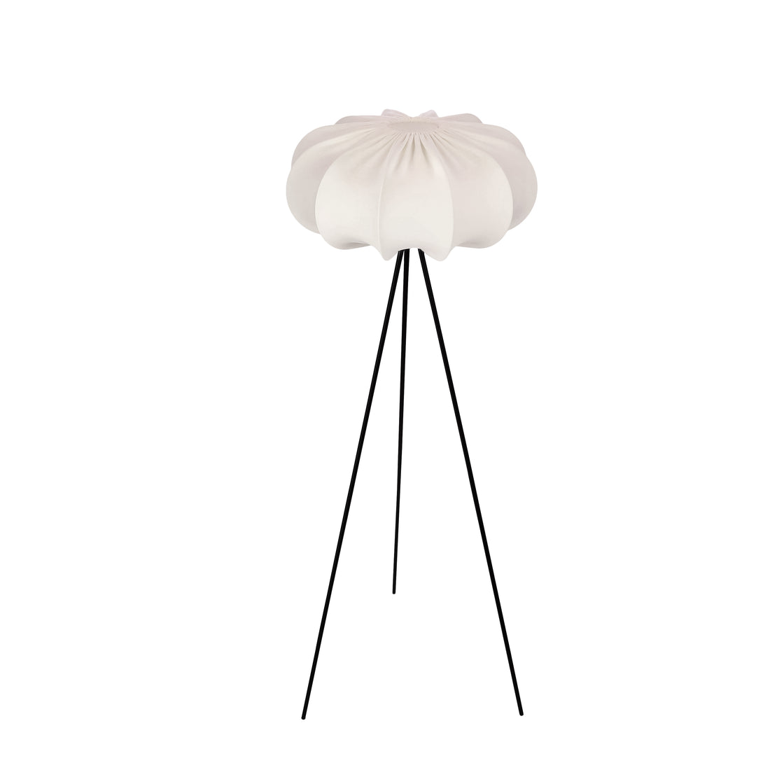 Lampadaire Acier Tissu Blanc · Cafee