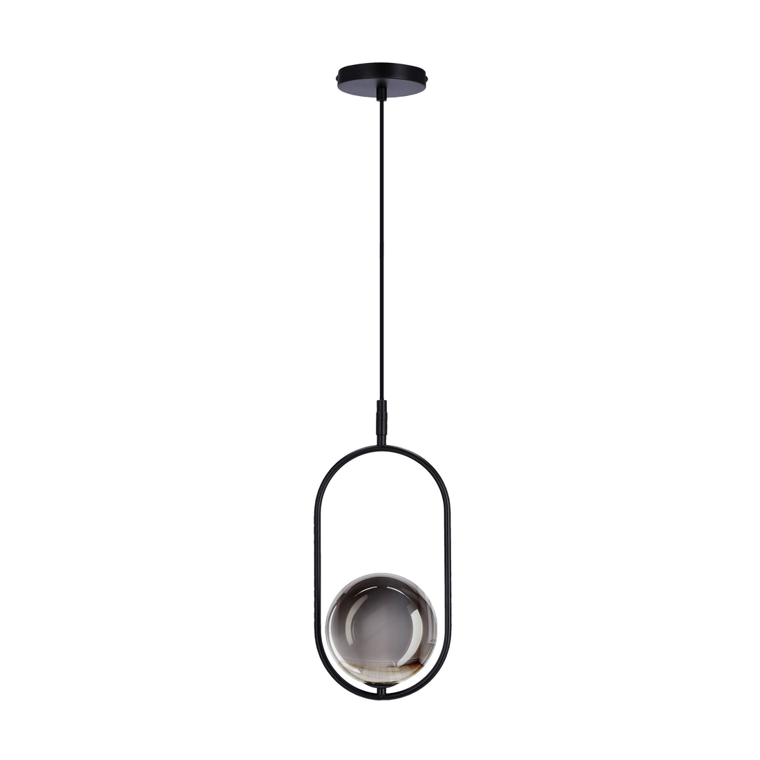 Suspension Métal Verre Noir · Cordel