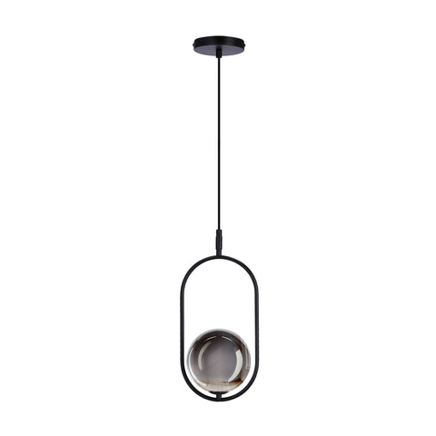 Suspension Métal Verre Noir · Cordel