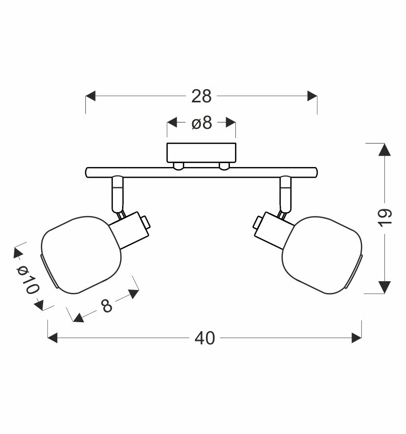 Plafonnier 2 Lampes Acier Verre Argenté · photo 3