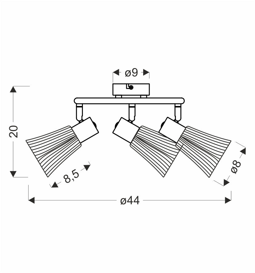 Plafonnier 3 Lampes Acier Gris · photo 3