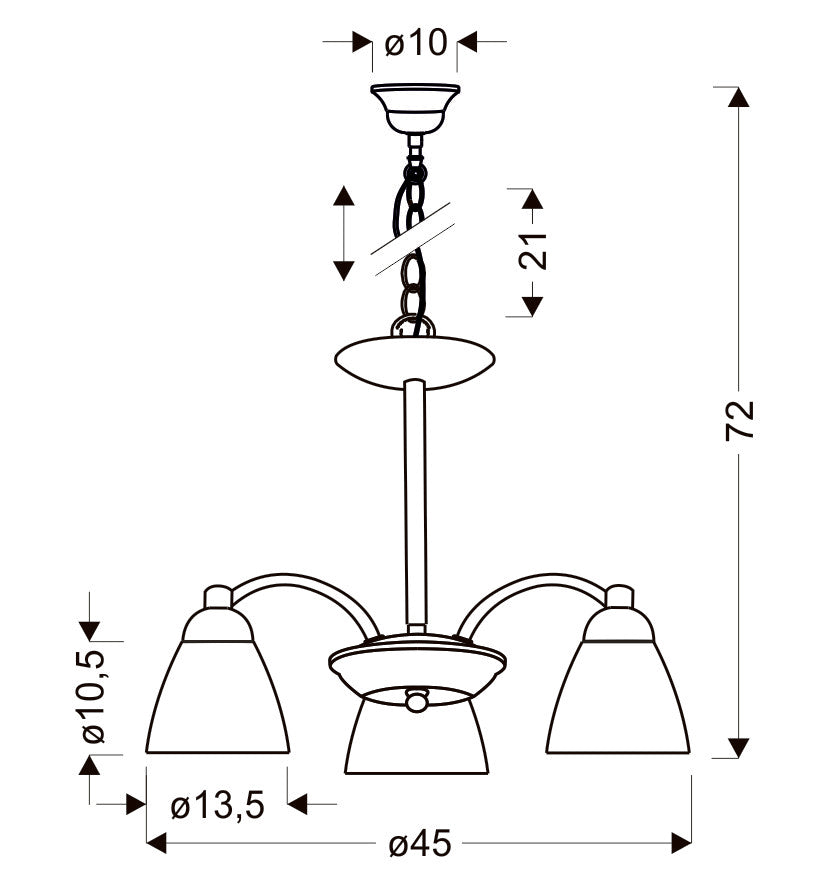 Suspension 3 Lampes Métal Verre Nickel Mat · photo 3